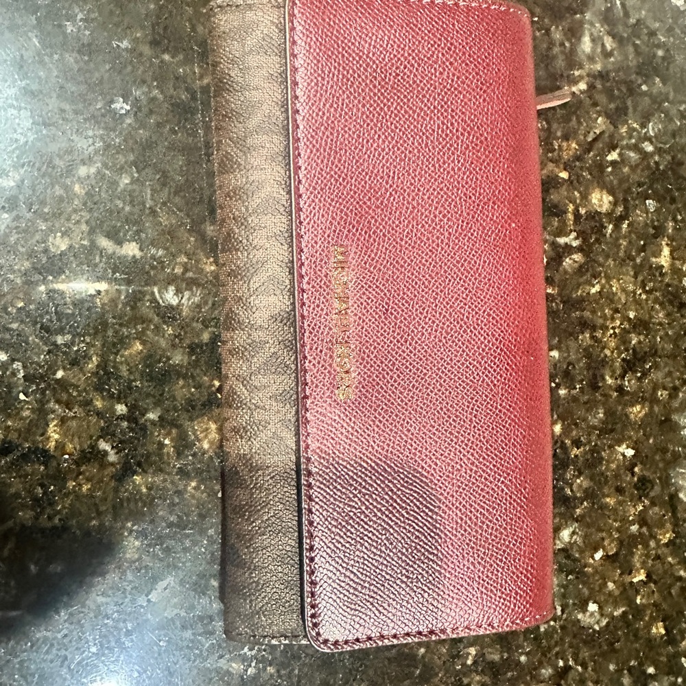 Michael Kors Burgundy and Brown Wallet